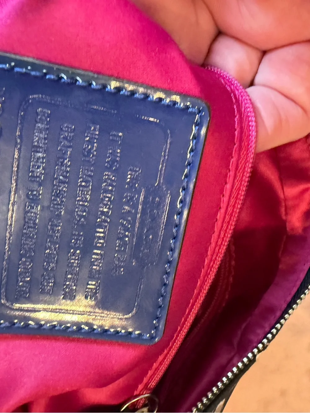 Coach Blue and White Floral Crossbody Bag